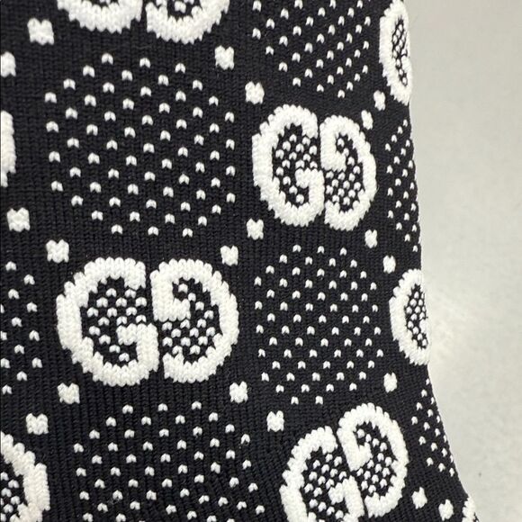 Gucci Black and White Patterned Heeled Boots - Picture 13 of 13